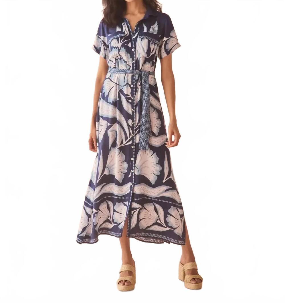 NEW OMIKA amira shirtdress in adelaide mariner